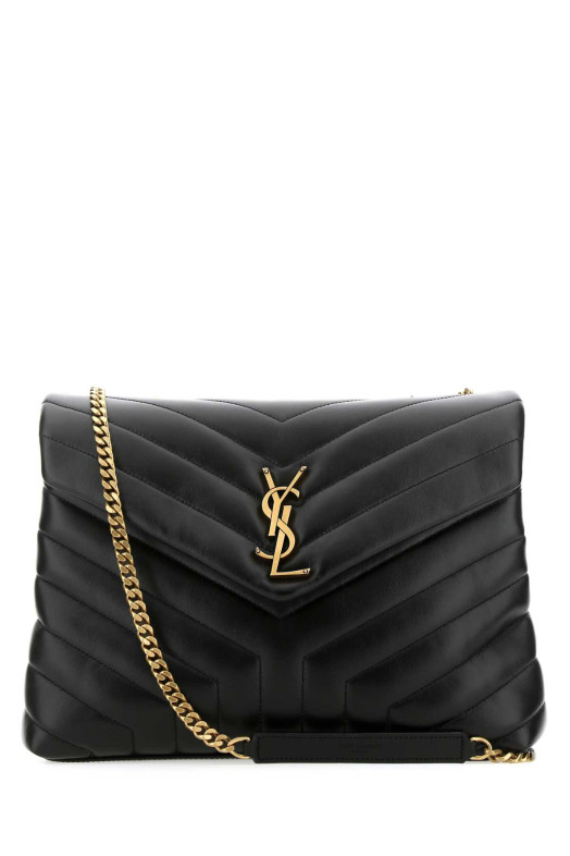 Black leather medium Loulou shoulder bag Black SAINT LAURENT (574946DV727)
