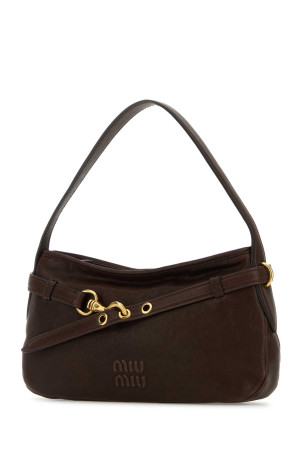 Chocolate nappa leather Avenue shoulder bag MIU MIU (5BC1822BBL)