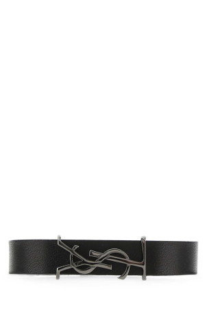 Black leather Opyum bracelet Black SAINT LAURENT (7088150IH0R)