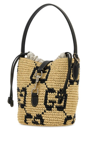 Вышитая рафия мини-сумка GG GUCCI (8162849AAGL)