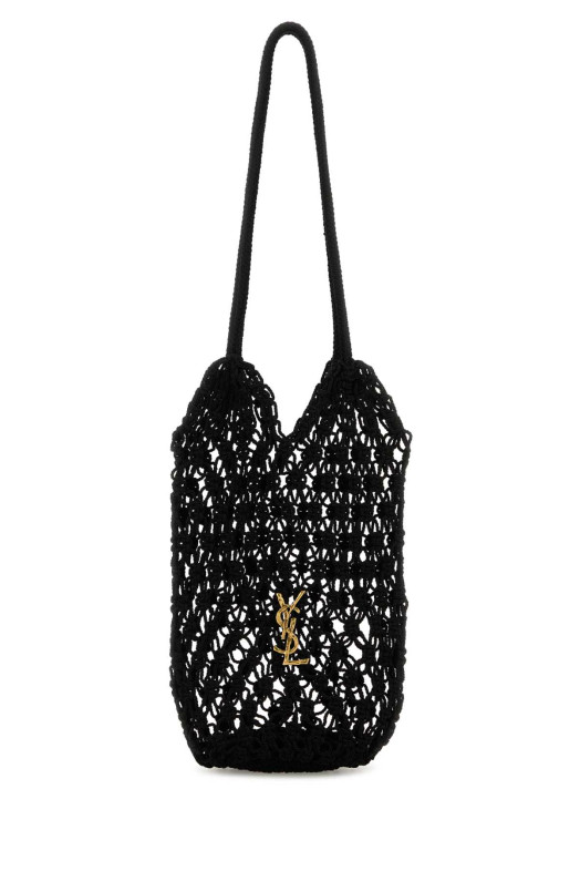 Black mesh large Cassandre bucket bag Black SAINT LAURENT (841473GAAFU)