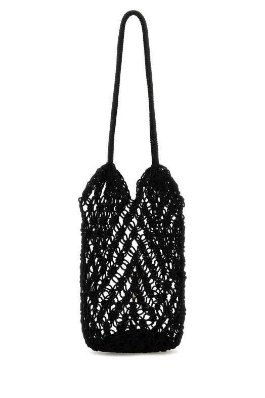 Black mesh large Cassandre bucket bag Black SAINT LAURENT (841473GAAFU)