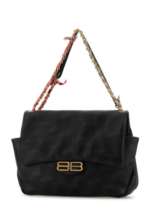 Средняя сумка через плечо Darling из кожи с принтом, черная BALENCIAGA (8525012AB8W)