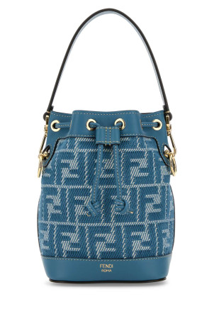 Вышитая холщовая сумка-ведро Mon Tresor FENDI (8BS093AUPX)