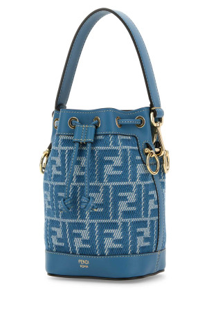 Вышитая холщовая сумка-ведро Mon Tresor FENDI (8BS093AUPX)