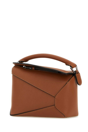 Карамельна шкіряна міні-сумочка Puzzle Бежева LOEWE (A510P88X26)