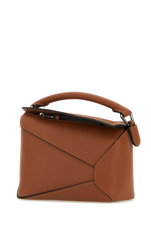 Карамельна шкіряна міні-сумочка Puzzle Бежева LOEWE (A510P88X26)