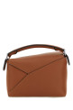 Карамельна шкіряна міні-сумочка Puzzle Бежева LOEWE (A510P88X26)