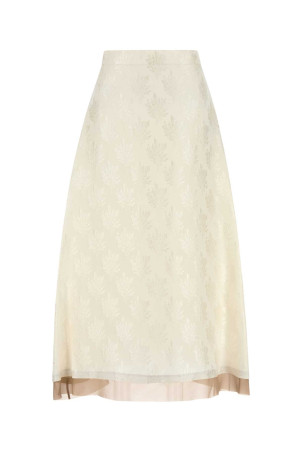 White silk blend skirt FENDI (FQ7665AQ3G)