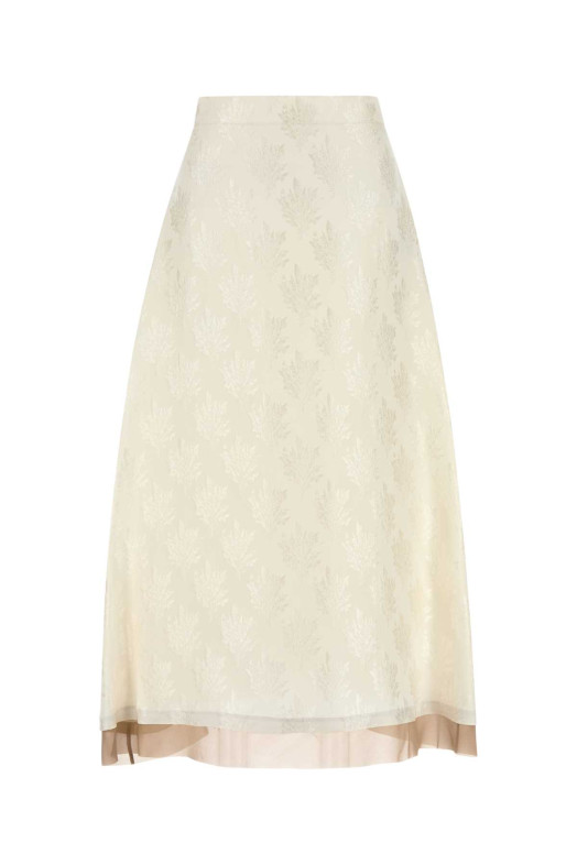 White silk blend skirt FENDI (FQ7665AQ3G)