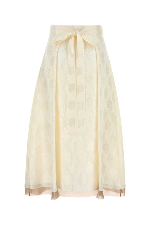 White silk blend skirt FENDI (FQ7665AQ3G)