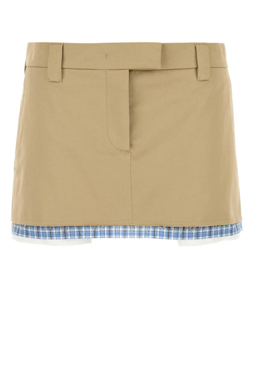 Beige cotton mini skirt MIU MIU (MG2383SOOO1UPX) Beige cotton mini skirt MIU MIU (MG2383SOOO1UPX)