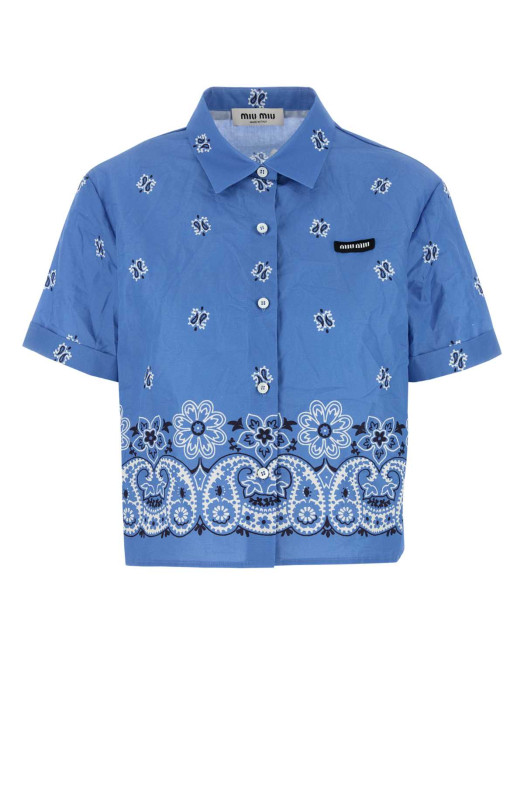 Printed poplin shirt MIU MIU (MK1951SOOO17XX) Printed poplin shirt MIU MIU (MK1951SOOO17XX)
