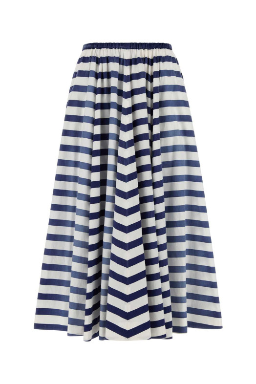 Printed poplin skirt Blue PRADA (P108WSOOO16U7) Printed poplin skirt Blue PRADA (P108WSOOO16U7)