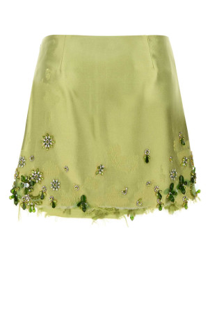 Light green silk blend mini skirt PRADA (P180YRSOOO16L8) Light green silk blend mini skirt PRADA (P180YRSOOO16L8)