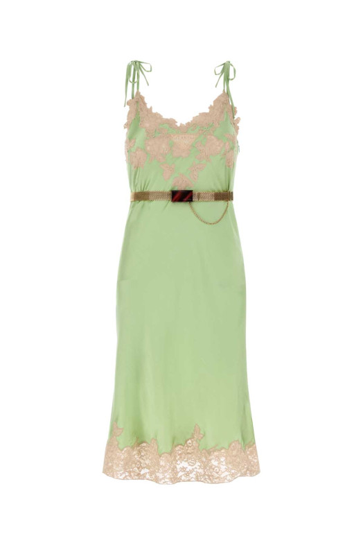 Pastel green satin dress PRADA (P3Q22RSOOO17VY)