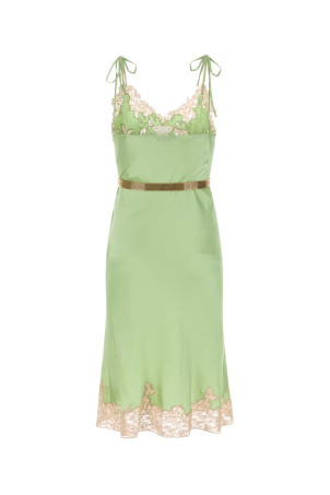 Pastel green satin dress PRADA (P3Q22RSOOO17VY)