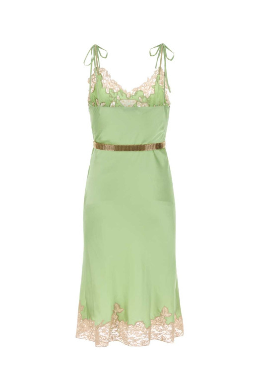Pastel green satin dress PRADA (P3Q22RSOOO17VY)