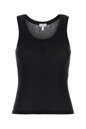 Черная шелковая майка Черная LOEWE (S540Y23X46)