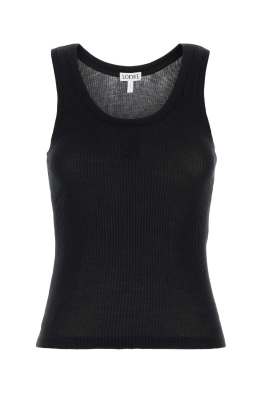 Черная шелковая майка Черная LOEWE (S540Y23X46)