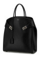 Black leather Hug shopping bag Black SALVATORE FERRAGAMO (241666787663)