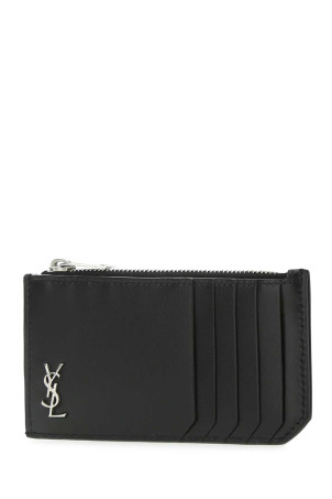Black leather card holder Black SAINT LAURENT (6298991JB0E)