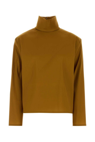 Orange stretch silk blend top SAINT LAURENT (845857Y5J95)