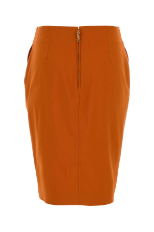 Orange stretch viscose blend skirt SAINT LAURENT (852654Y5J19)