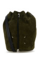 Кожаная сумка-ведро оливкового цвета MAISON MARGIELA (SB2ZH0003P8572)