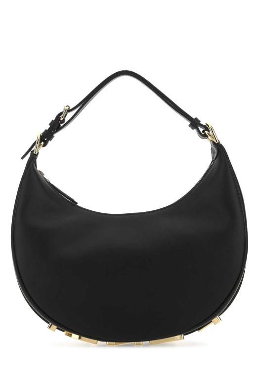 Black leather small Fendigraphy handbag FENDI (8BR798A5DY)