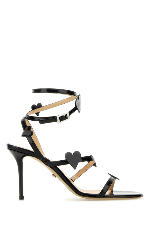 Black leather Petit Coeur sandals Black MACH&MACH (PF24S074785PATBLK) Black leather Petit Coeur sandals Black MACH&MACH (PF24S074785PATBLK)