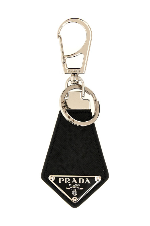 Saffiano logo keyring Black Saffiano logo keyring Black