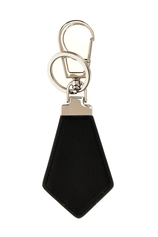 Saffiano logo keyring Black Saffiano logo keyring Black