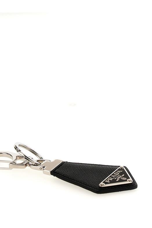 Saffiano logo keyring Black Saffiano logo keyring Black