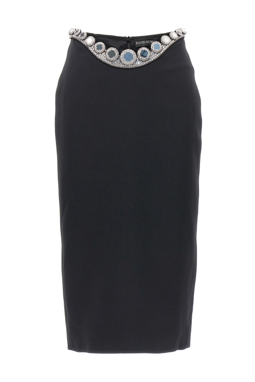 Юбка с вышивкой «Пуфферный круг» Черная DAVID KOMA (SS23DK50SBLACKSILVER) Юбка с вышивкой «Пуфферный круг» Черная DAVID KOMA (SS23DK50SBLACKSILVER)