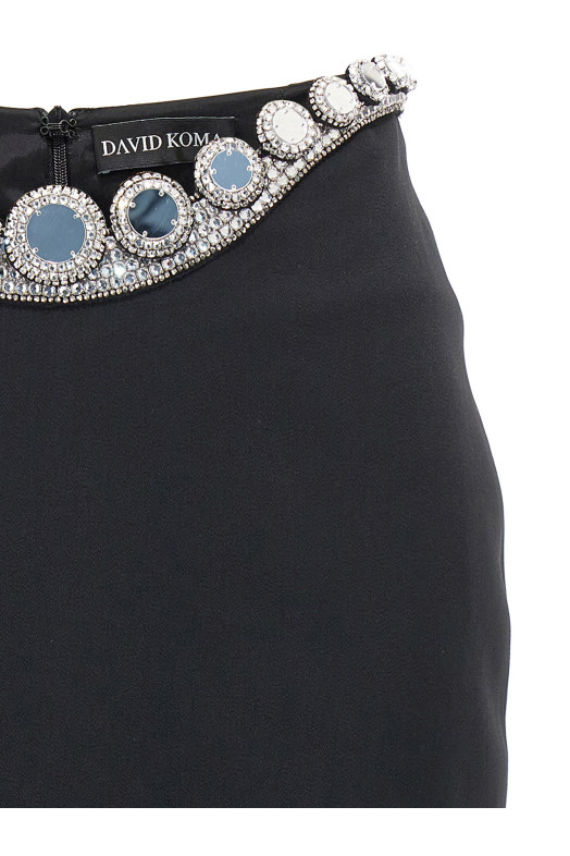 Юбка с вышивкой «Пуфферный круг» Черная DAVID KOMA (SS23DK50SBLACKSILVER) Юбка с вышивкой «Пуфферный круг» Черная DAVID KOMA (SS23DK50SBLACKSILVER)