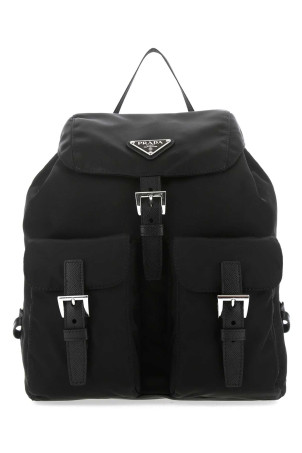 Black Re-nylon small backpack Black PRADA (1BZ677RV44)