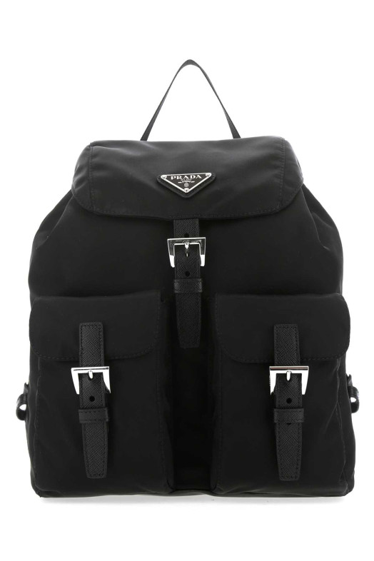 Black Re-nylon small backpack Black PRADA (1BZ677RV44)