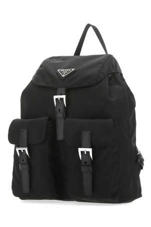 Black Re-nylon small backpack Black PRADA (1BZ677RV44)