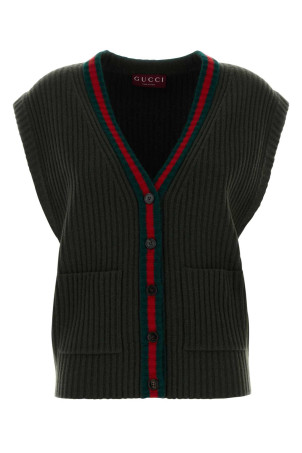 Зелений вовняний жилет GUCCI (834023XKEX6) Зелений вовняний жилет GUCCI (834023XKEX6)