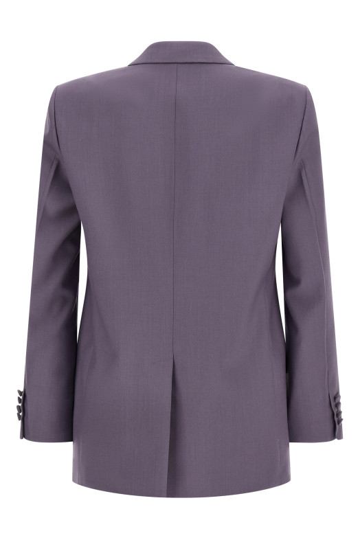 Double-breasted wool blazer Purple