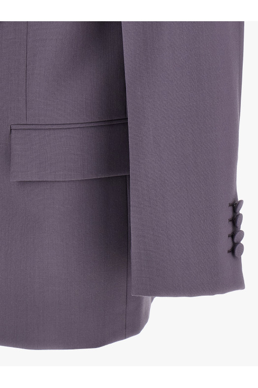 Double-breasted wool blazer Purple