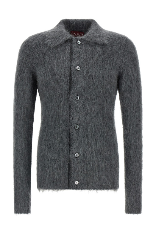 Mohair wool cardigan Gray