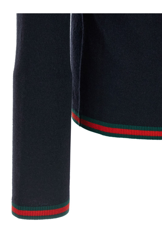 Сітка з веб-стрічкою, синя GUCCI 850166XKE044795