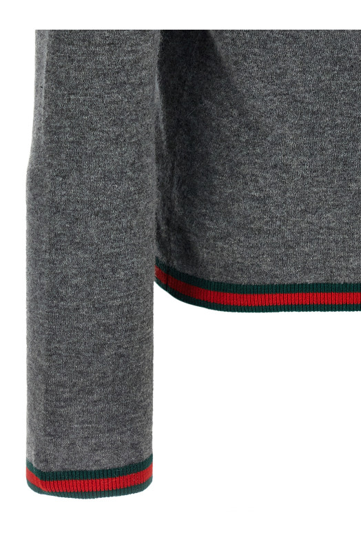 Сітка Web Ribbon сірого кольору GUCCI 850166XKE041081