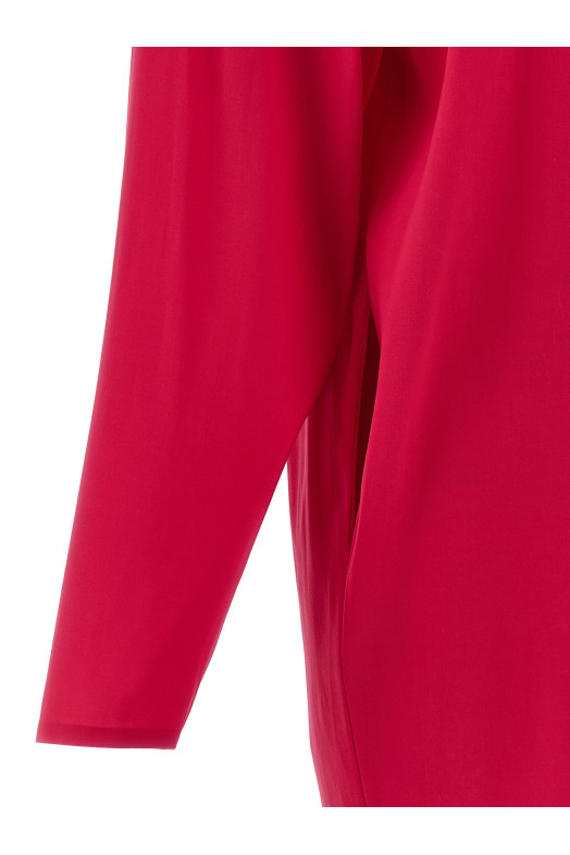 Structured shoulder dress Fuchsia