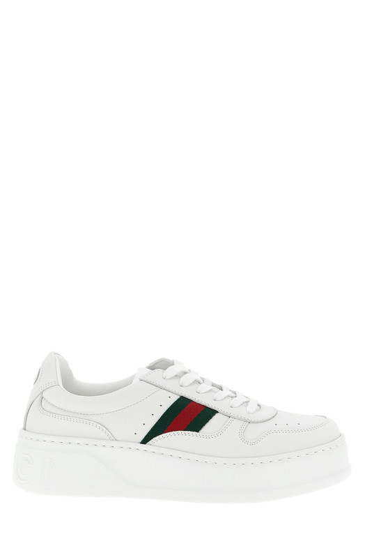 Кроссовки с увеличенной подошвой Белые GUCCI 848307UPG409064