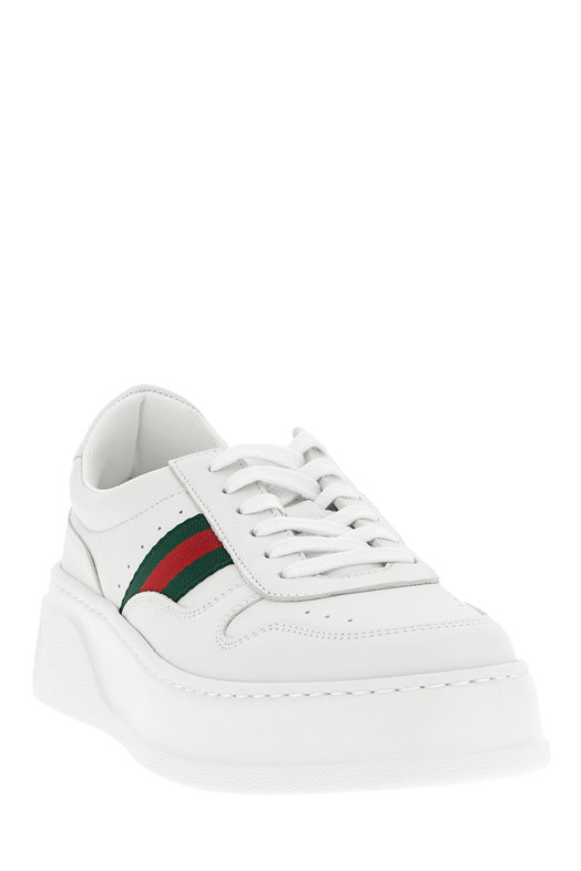 Кроссовки с увеличенной подошвой Белые GUCCI 848307UPG409064