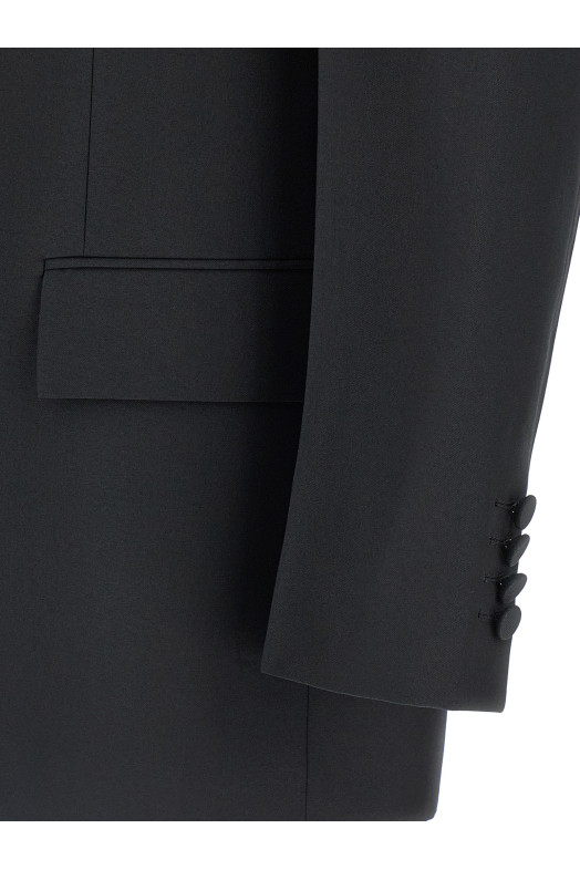Double-breasted technical Panama blazer Black Double-breasted technical Panama blazer Black