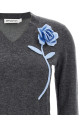 'Charcoal Blue Rose Jumper' sweater Gray